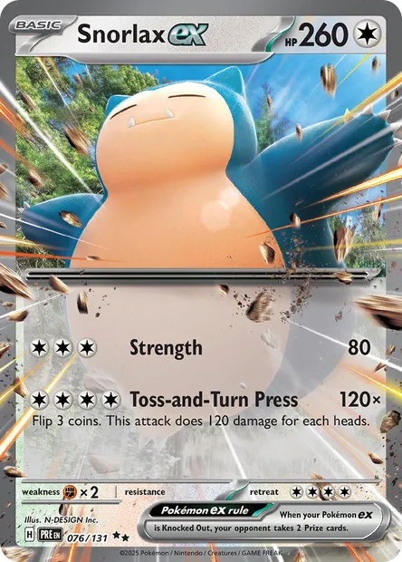 Snorlax ex, Pokémon card PRE 076 — Prismatic Evolutions set