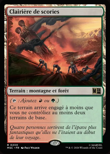 Clairière de scories, carte Magic MSC 230 — extension Marvel Super Heroes Commander