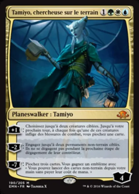 Tamiyo, chercheuse sur le terrain, carte Magic EMN 190 — extension La lune hermétique