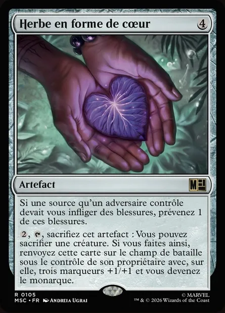 Herbe en forme de cœur, carte Magic MSC 105 — extension Marvel Super Heroes Commander