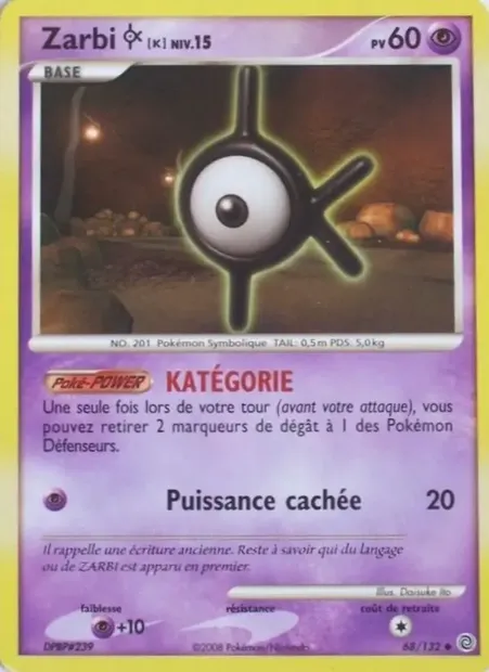 Zarbi K, carte Pokémon SW 68 — extension Merveilles Secrètes