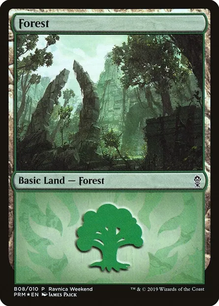 Forêt, carte Magic PRW2 B08 — extension RNA Ravnica Weekend