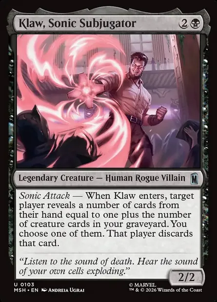 Klaw, Sonic Subjugator, Magic card MSH 103 — Marvel Super Heroes set