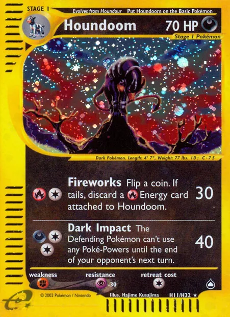 Houndoom, Pokémon card AQ H11 — Aquapolis set