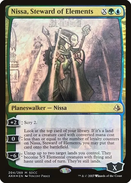 Nissa, intendante des éléments, carte Magic PS17 204 — extension San Diego Comic-Con 2017