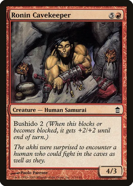 Ronin Cavekeeper, Magic card SOK 111 — Saviors of Kamigawa set