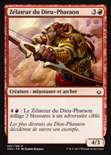 Zélateur du Dieu-Pharaon, carte Magic HOU 207 — extension L’âge de la destruction