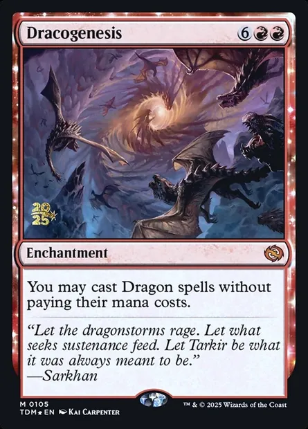 Dracogénèse, carte Magic PTDM 105s — extension Tarkir: Dragonstorm Promos