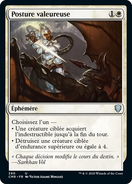 Posture valeureuse, carte Magic CMR 390 — extension Commander Legends