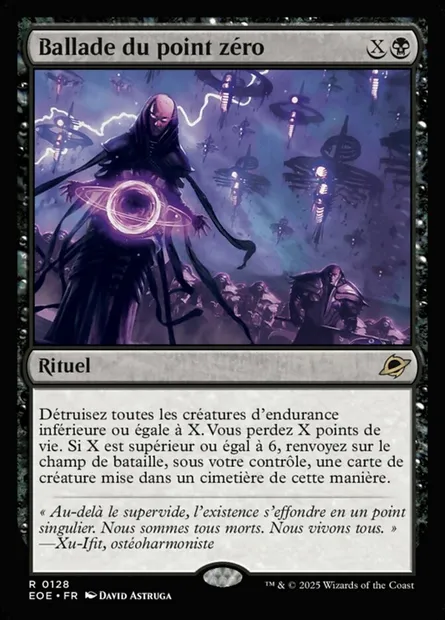 Ballade du point zéro, carte Magic EOE 128 — extension Edge of Eternities