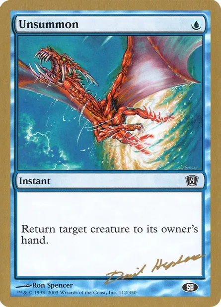 Unsummon, Magic card WC03 dh112sb — World Championship Decks 2003 set