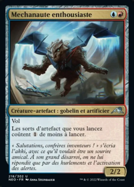 Mechanaute enthousiaste, carte Magic NEO 218 — extension Kamigawa: La Dynastie Néon