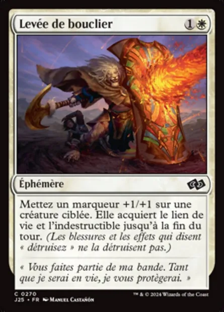 Levée de bouclier, carte Magic J25 270 — extension Foundations Jumpstart