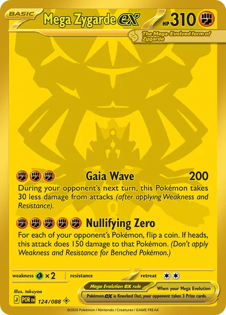 Mega Zygarde ex, Pokémon card POR 124 — Perfect Order set