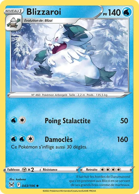 Blizzaroi, carte Pokémon LOR 043 — extension Origine Perdue