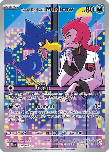 Team Rocket's Murkrow, Pokémon card DRI 200 — Destined Rivals set