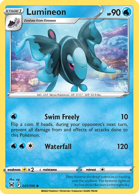 Lumineon, Pokémon card LOR 041 — Lost Origin set