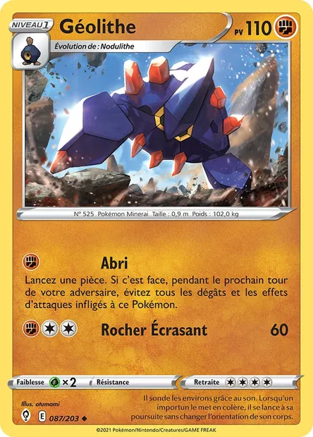 Géolithe, carte Pokémon EVS 87 — extension Évolution Céleste