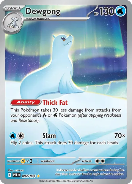 Dewgong, Pokémon card PFL 097 — Phantasmal Flames set