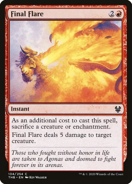 Final Flare, Magic card THB 134 — Theros Beyond Death set
