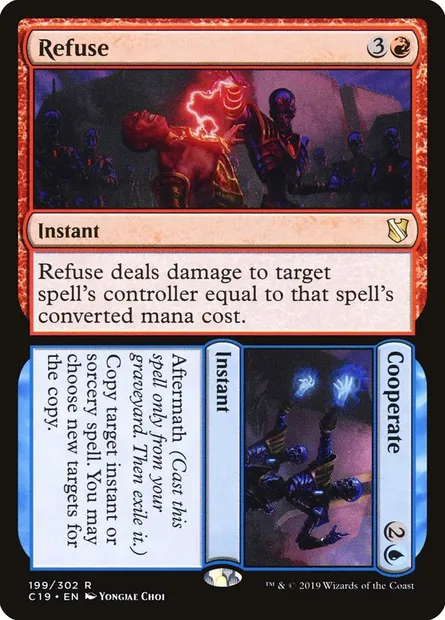 Refuse // Cooperate, Magic card C19 199 — Commander 2019 set
