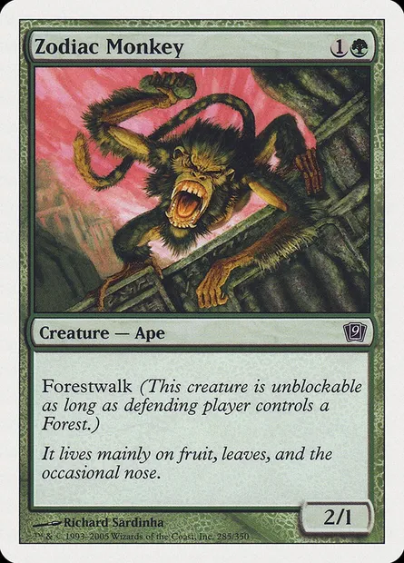 Zodiac Monkey, Magic card 9ED 285 — Ninth Edition set