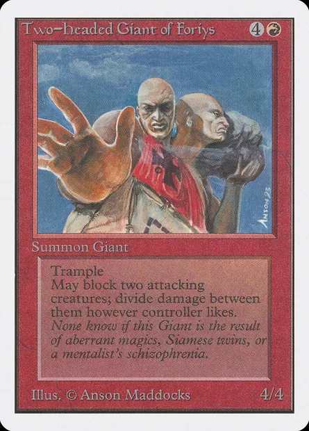 Two-Headed Giant of Foriys, carte Magic 2ED 180 — extension Unlimited Edition