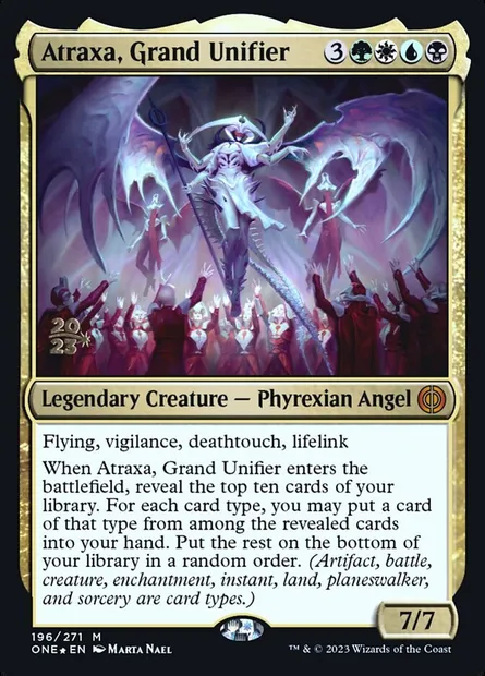 Atraxa, Grand Unifier, Magic card PONE 196s — Phyrexia: All Will Be One Promos set