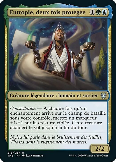 Eutropie, deux fois protégée, carte Magic THB 216 — extension Theros Beyond Death
