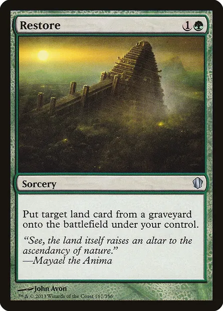 Restore, Magic card C13 167 — Commander 2013 set