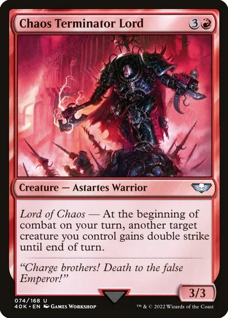 Chaos Terminator Lord, Magic card 40K 74 — Warhammer 40,000 Commander set
