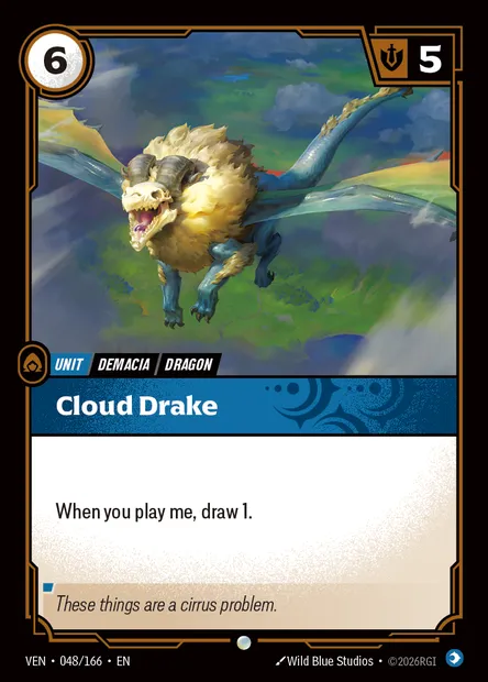 Cloud Drake, carte Riftbound VEN 048 — extension Vendetta