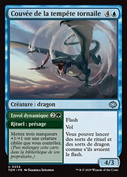 Couvée de la tempête tornaile // Envol dynamique, carte Magic TDM 234 — extension Tarkir: Dragonstorm
