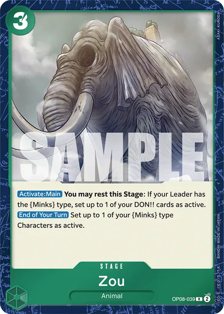 Zou, One Piece card OP08-039 — TWO LEGENDS set