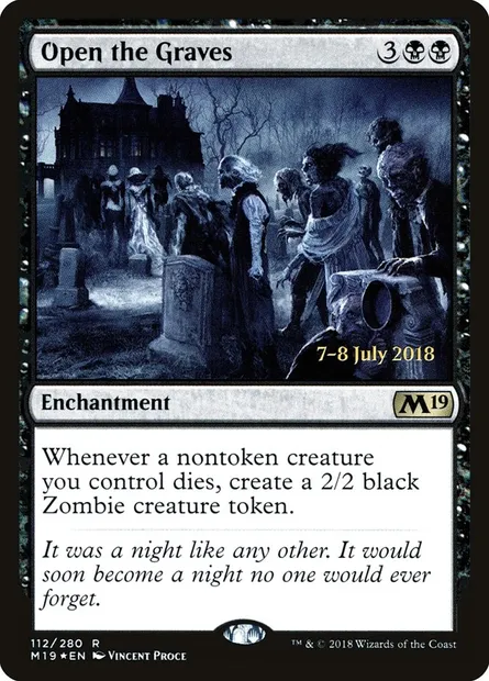Open the Graves, Magic card PM19 112s — Core Set 2019 Promos set