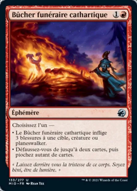 Bûcher funéraire cathartique, carte Magic MID 133 — extension Innistrad : chasse de minuit