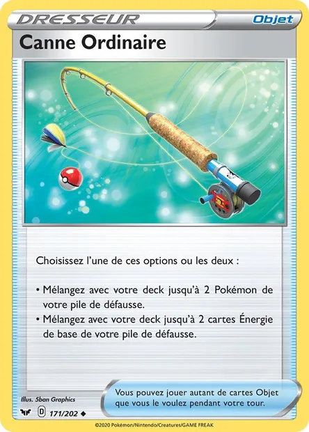 Canne Ordinaire, carte Pokémon SSH 171 — extension Épée et Bouclier