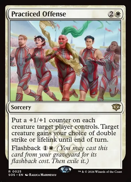 Practiced Offense, Magic card PSOS 25p — Secrets of Strixhaven Promos set