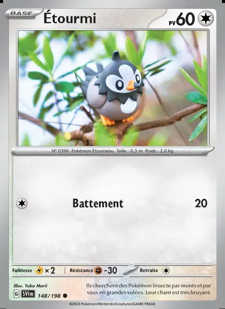 Étourmi, carte Pokémon SVI 148 — extension Écarlate et Violet