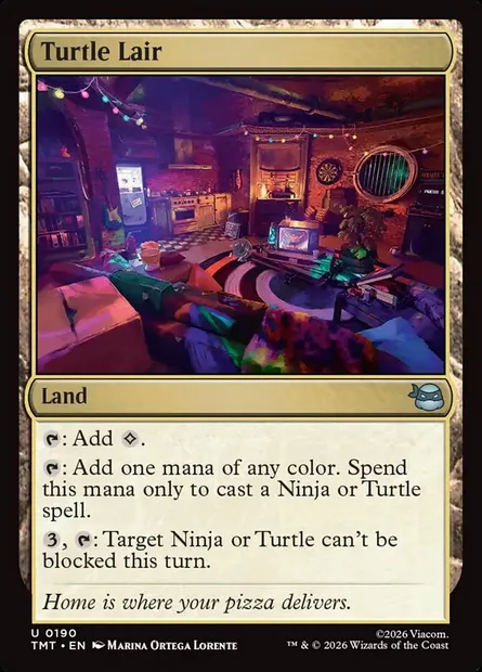Turtle Lair, Magic card TMT 190 — Teenage Mutant Ninja Turtles set