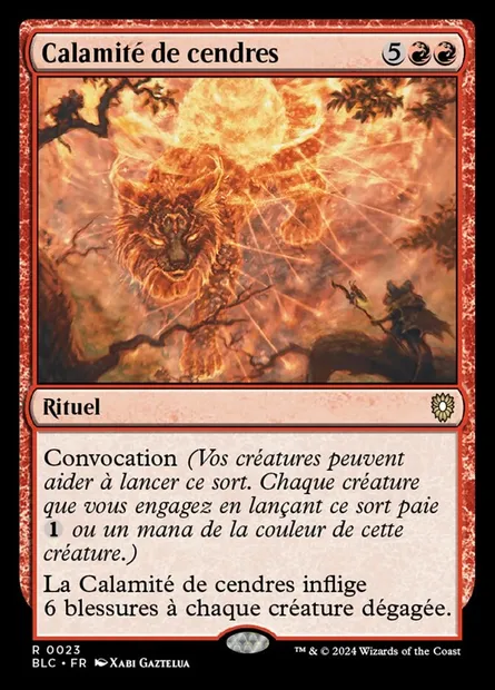 Calamité de cendres, carte Magic BLC 23 — extension Bloomburrow Commander
