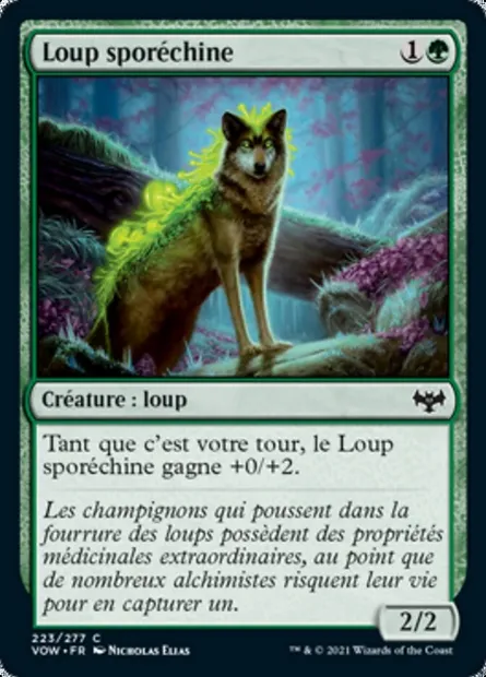 Loup sporéchine, carte Magic VOW 223 — extension Innistrad : noce écarlate
