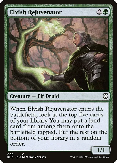 Elvish Rejuvenator, Magic card KHC 60 — Kaldheim Commander set