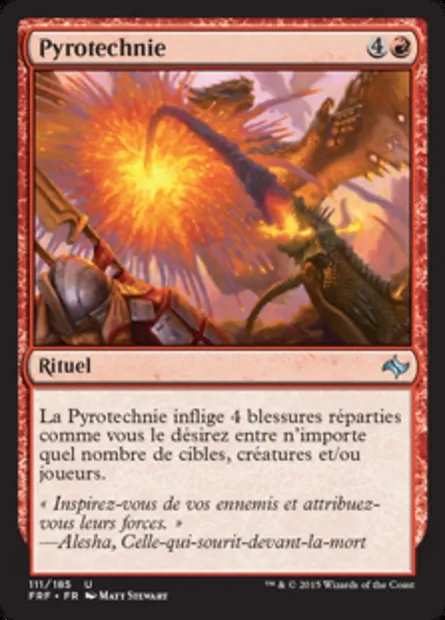 Pyrotechnie, carte Magic FRF 111 — extension Destin reforgé