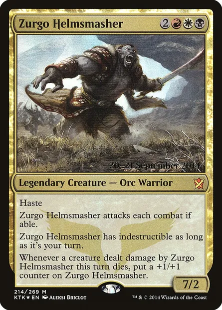 Zurgo Brisecasque, carte Magic PKTK 214s — extension Khans of Tarkir Promos