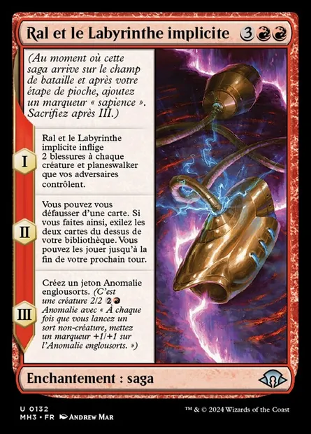 Ral et le Labyrinthe implicite, carte Magic MH3 132 — extension Modern Horizons 3