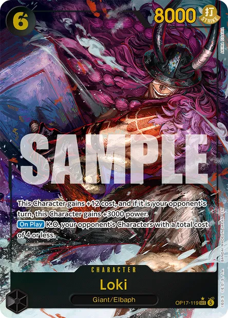 Loki, One Piece card OP17-119 — THE WORLD’S STRONGEST WARRIORS set