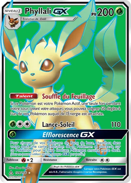 Phyllali GX, carte Pokémon UPR 139 — extension Ultra-Prisme