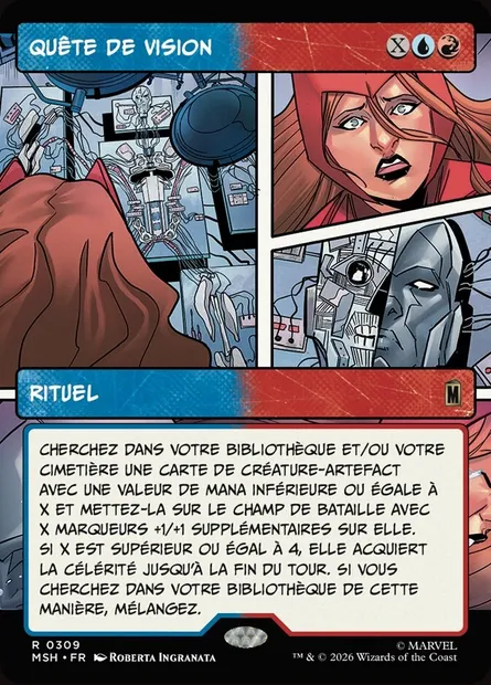 Quête de Vision, carte Magic MSH 309 — extension Marvel Super Heroes
