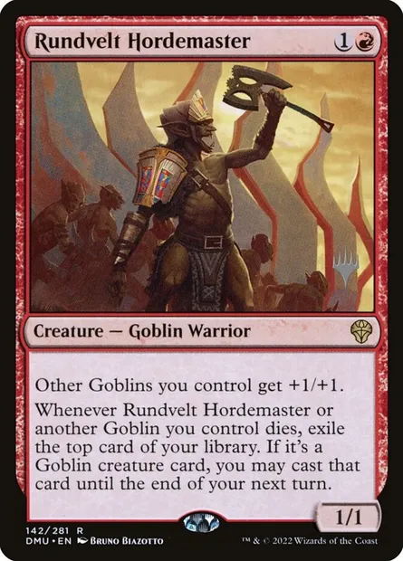 Rundvelt Hordemaster, Magic card PDMU 142p — Dominaria United Promos set